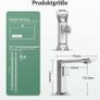 Bathroom Tap with Connection Hose, Washbasin Mixer Tap Single Lever Mixer Tap Chrome Washbasin Mixer Tap with Spout Height 123 mm Image 2