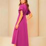 Lipsy pink/purple flutter sleeve midi dress size 10 Image 2