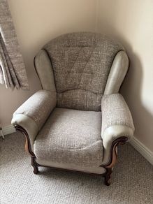 Beige fabric armchair