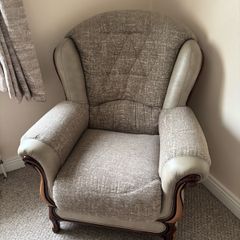 Beige fabric armchair