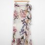 Ganni Floral Wrap Midi Skirt Sz 8UK 4US S Mesh Ruffle Bow Pastel Flowy Image 2