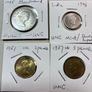6 assorted coins including 2 silver coins Image 2