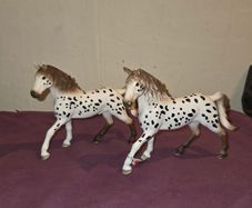 Two Schleich Knabstrupper Horses