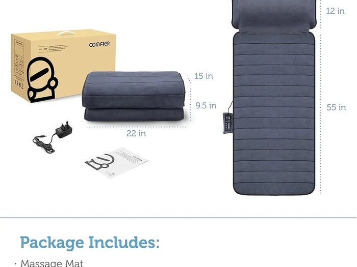 Massage Mat with Heat Pad,Full Body Massage Bed with Shiatsu Neck Massage Pillow,10 Vibrating Motors & 4 Heating Pads for Back Relief,Massagers for Neck & Back,Gifts for Women,Men