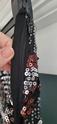 H&M silver, black and bronze sparkly skirt Sz 42 (Fit 12-14UK)