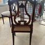 Set of six vintage carved harp back dining chairs Image 3