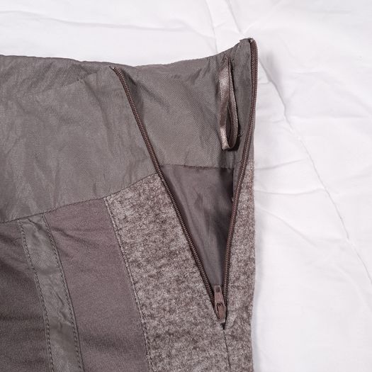 Kapalua Earth Tone Taupe Brown Paneled A-Line Midi Skirt 12UK/40EU