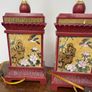 Pair of Chinese Style Red Mosaic Table Lamps ,Rewired and Working Image 4