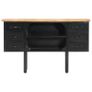Sideboard 110x30x65 cm Solid Rough Mango Wood and Steel Image 5