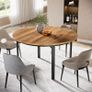 Round Dining Table 4-6 People with Solid Metal Legs Image 4
