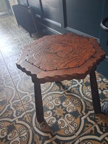 Unique carved vintage spanish table