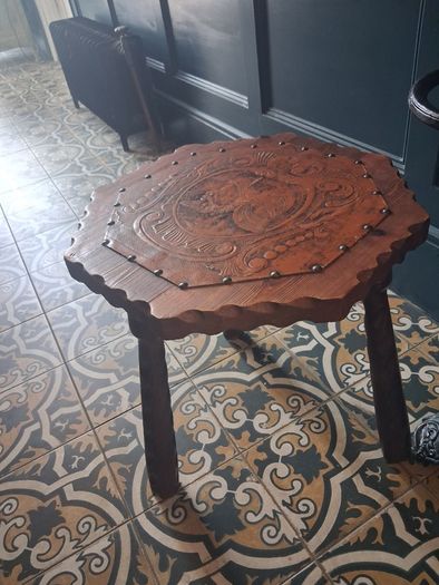 Unique carved vintage spanish table