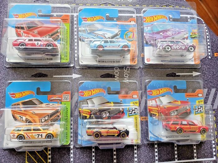 1/64 Hot Wheels Datsun 510 Wagon Lot x 6 , Plus Protectors