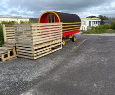 Ex slatterys horse drawn bow top caravan