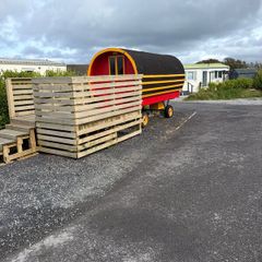 Ex slatterys horse drawn bow top caravan