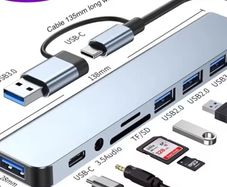 8 in 1 Adapters. Type C and USB Connection