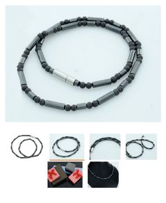 Hematite stones Men necklace 47cm Black men's necklaces Unisex