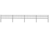 Garden Fence with Spear Top Steel 6.8x0.6 m Black