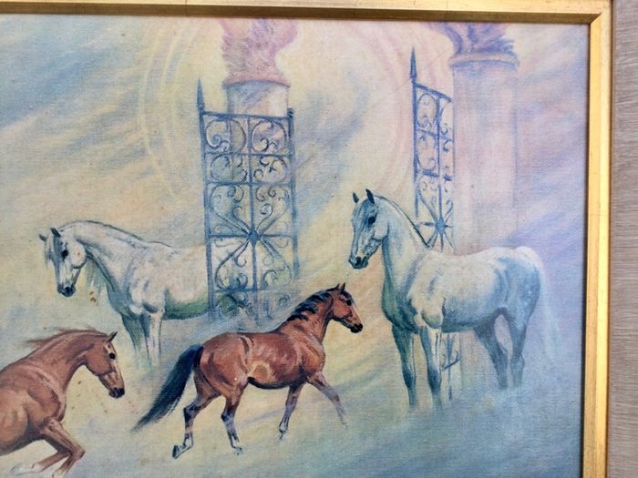 Large Framed Galloping Horses Print