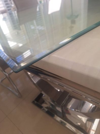 Marble top dining table with 6 chairs