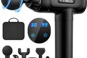 NEW SALE | Deep Tissue,30 Speeds Powerful Percussion Portable ,6 Massage Heads,LCD Touch Screen, Handheld for Muscle Pain Relief