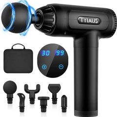 NEW SALE | Deep Tissue,30 Speeds Powerful Percussion Portable ,6 Massage Heads,LCD Touch Screen, Handheld for Muscle Pain Relief