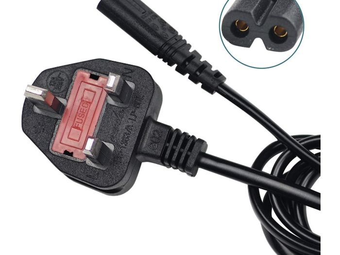New 1.5m Mains Power Cable Lead UK Plug to IEC C7 Figure 8 2 Pin Cord #1146