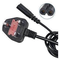 New 1.5m Mains Power Cable Lead UK Plug to IEC C7 Figure 8 2 Pin Cord #1146