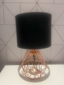 2 x bedside lamps rose gold & black