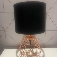 2 x bedside lamps rose gold & black