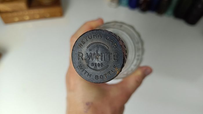 451 - Vintage R White Collectible Decorative Bottle