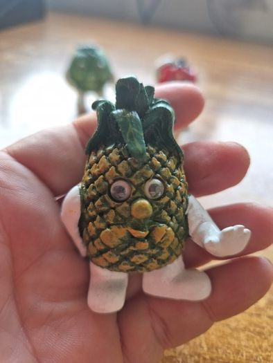 Tiny Fruit People Rare Find Vintage 6x Ceramic Figurines