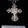 Sterling Silver Filigree Cross and Chain Image 3