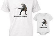 Funny Cute Daddy and Baby Matching T-Shirt and Bodysuit Set - Dinosaurus