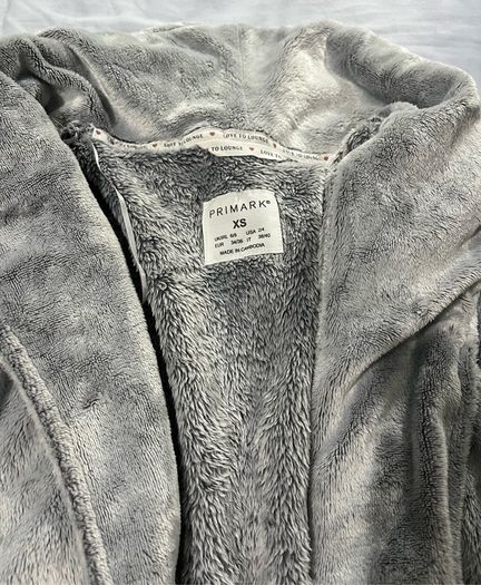 Primark grey fluffy dressing gown