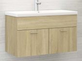 Sink Cabinet with Built-in Basin Sonoma Oak Chipboard