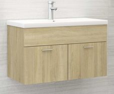 Sink Cabinet with Built-in Basin Sonoma Oak Chipboard