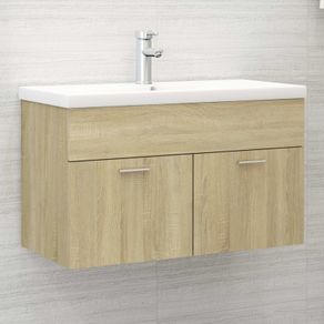 Sink Cabinet with Built-in Basin Sonoma Oak Chipboard
