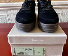 Tamaris Black Suede Flatform Trainers Size 39