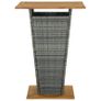 Bar Table Grey 80x80x110 cm Poly Rattan and Solid Acacia Wood Image 4