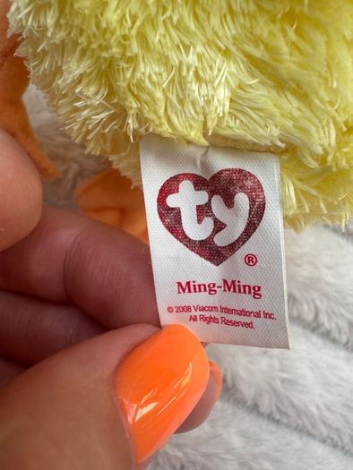 2008 Ty Beanie Babies Ming-Ming Wonder Pets Duck Plush approx. 15 cm. Used Please see photos