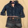 Next Shorts, Denim Jacket & pink Top Image 3