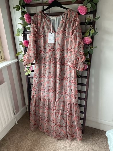 dress Bnwt indie + moi grey pattern long boho style dress T1