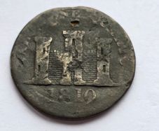 Gibraltar 1 Quarto 1810 Robert Keeling