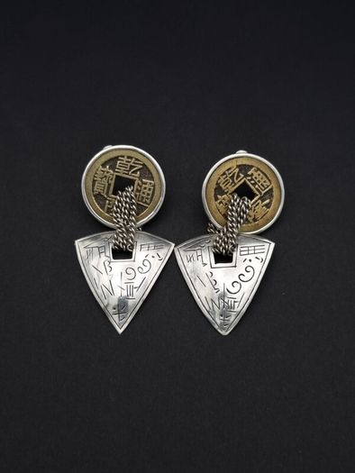 Vintage 925 Sterling Silver Chunky Heavy Stud Earrings
