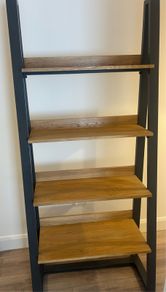 Oak & metal bookcase