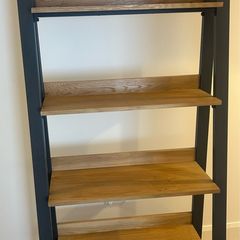 Oak & metal bookcase