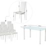Modern Glass Dining Table Set Seats 6 Image 4