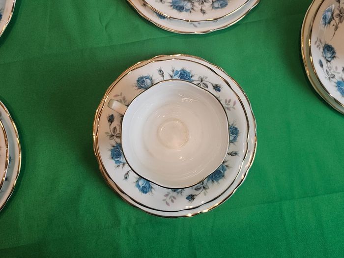 Vintage Arklow Bone China Blue Roses Tea Set | Fine Irish Porcelain with Gold Trim