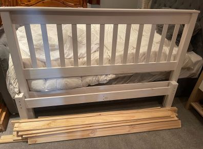 Good Sturdy White 4Ft 6 Double Bed Frame - Can Deliver